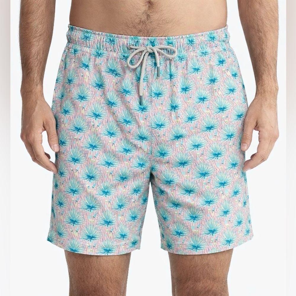 Peter Millar Seaside Collection Swim Trunks XL Palm Print
